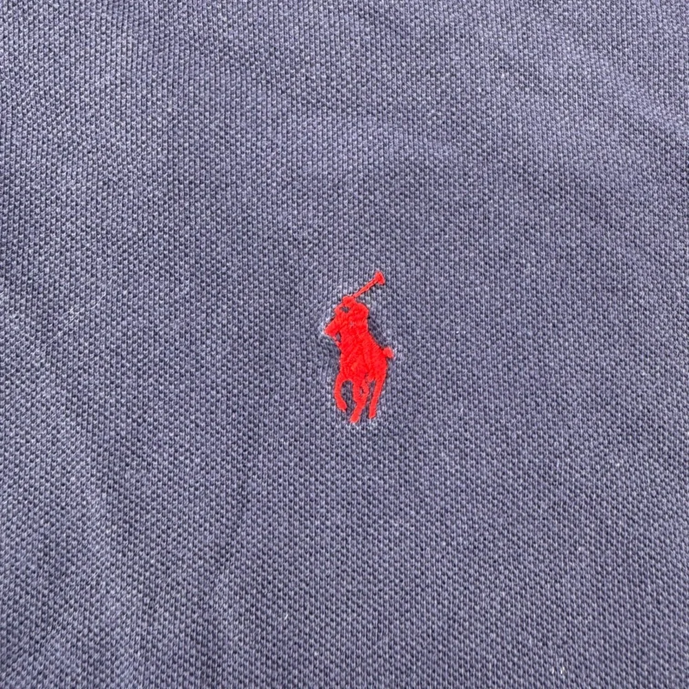 Polo Ralph Lauren Polo Shirt Men 3XB Navy Blue Long Sleeve Pique Cotton Big Tall